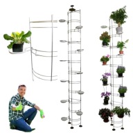 KWIETNIK ROZPOROWY PODWÓJNY WOLNOSTOJĄCY CZARNY METALOWY NA KWIATY 260 CM