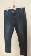 Granatowe elastyczne jeansy rurki skinny z wysokim stanem 54