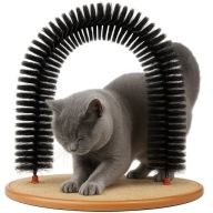 Drapak Masażer dla Kota Łuk Szczotka do Ocierania na podstawce do Sierści