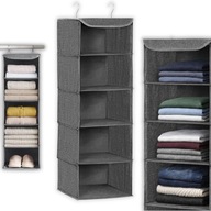 Organizer Do Szafy Wiszący Materiałowy Regał Składany Bambusowe Dodatki