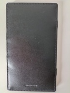 Śliczny portfel etui na telefon skórzane czarne