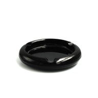 Popielniczka czarne szkło PRL 1960 szkło ząbkowice hortensja vintage retro