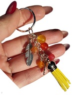 037 Oryginalny BRELOK do kluczy, do torebki jadeit kolorowy