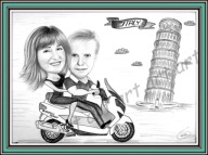 Karykatura ze zdjęcia na rocznicę ślubu promocja