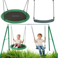 PODWÓJNA HUŚTAWKA OGRODOWA DLA DZIECI DO OGRODU STELAŻ BOCIANIE GNIAZDO XXL