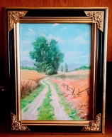 POLNA DROGA-OBRAZ OLEJNY NA PŁÓTNIE -ANDRZEJ KACZMAREK