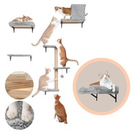 Półki Ścienne dla Kotów 4w1 Drapak Domek Legowisko Zabawka dla Kota