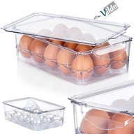 Pojemnik NA JAJKA 15 jajek pudełko organizer kuchenny do lodówki zamykany