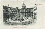 Palermo. Fontana Pretoria costruita nel 1550 Stengel & Co Dresda 1899 Litho