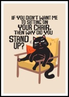 A2 ŚMIESZNY PLAKAT Z CZARNYM KOTEM KOT, HUMOR, IF YOU DIDN'T WANT ME TO ...