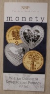 FOLDER NBP DO 2 ZŁ i 10 ZŁ 2012 20 LAT WOŚP WIELKA ORKIESTRA - POLSKI