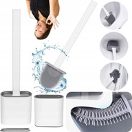 SZCZOTKA DO WC TOALETY SILIKONOWA BIAŁA POJEMNIK ZAMKNIĘTY ZESTAW MONTAŻOWY