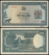 BNA - RODEZJA 10 Dollars Dolarów 1975 J/35 ,13784 # P33i # VF