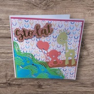 Kartka urodzinowa dla dziecka „Sto lat!” – kolorowa, radosna