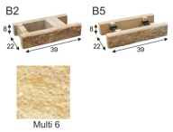 Ogrodzenie łupane, pustak łupany, bloczek Combet B2 39x22x8 Multi 6