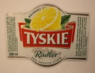ETYKIETA - BROWARY KSIĄŻĘCE - TYSKIE Radler SMAK ŚWIEŻYCH CYTRYN