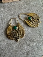 Piękne oryginalne kolczyki latający Skarabeusz z oczkiem