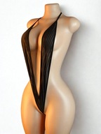 Klara – czarne body deep V, ultra odważna bielizna erotyczna