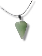 AWE01 Łańcuszek z wisiorkiem z kamieniem AWENTURYN ZIELONY WAHADŁO