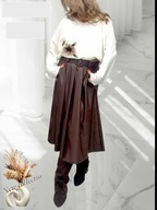 Spódnica bordowa długa ekoskóra r. Uni Italy !!!