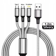 6A Kabel do ładowania 3 w 1 Micro USB typu C