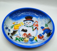 Dzieci lepią bałwanka PÓŁMISEK świetna scenka 26cm