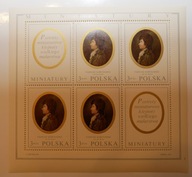 Zestaw 8 arkusików Portrety miniaturowe klejnoty malarstwa 1970