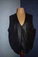 Kamizelka skórzana czarna męska skóra naturalna prawie nowa _2XL/3XL