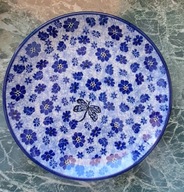 Talerz deserowy ceramika Bolesławiec 19 cm ważka