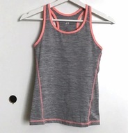H&M top sportowy treningowy szary melanż 140