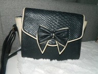 torebka czarno-beżowa mała