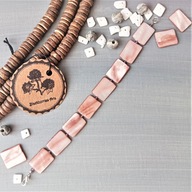 SURF Bransoletka nude masa perłowa szkło Toho hematyt BlackberriesArts 17cm