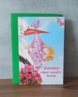 kartka okolicznościowa rozkładana gratulacje "narodziny dziecka"
