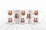 Kubek z świnkami morskimi 330ml, cavia, świnka morska patchwork