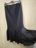 Spódnica czarna długa koronka masełko, r. Uni Italy !!!