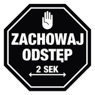 Naklejka ZACHOWAJ ODSTĘP 2 SEKUND zasada 2 sekund bez tła od GravArt