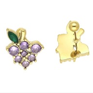 65722 Kolczyki złota stal chirurgiczna piercing winogrona z cyrkoniami