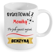 Śmieszny Foto Kubek na prezent Foto kubek z tekstem "Dyskutować z "imię".."