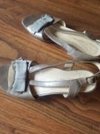 Sandałki damskie 39 17006 beżowe słupek