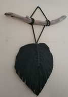 makrama 1 z 11 ciemnoszary liść,zrób własna kompozycję -rękodzieło