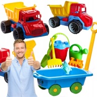 WYWROTKA + WÓZ TACZKA Z RACZKĄ + FOREMKI DO PIASKU DO ZABAWY DLA DZIECI