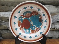 DUŻY Ozdobny Głęboki Talerz do Powieszenia_FAJANS WŁOCŁAWEK PRL_