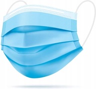 ANTY COVID MASECZKI OCHRONNE 3 WARSTWOWE JEDNORAZOWE 50SZT Z GUMKĄ MASKI