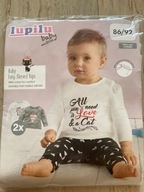 Lupilu komplet niemowlęcy 2xbluzka z długim rękawem Rozm. 86-92 cm + GRATIS