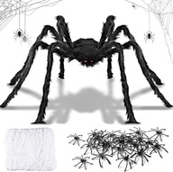 PAJĄK GIGANT HALLOWEEN WŁOCHATY STRASZNY DEKORACJA OZDOBA OLBRZYMI 90CM XL