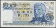 Argentyna 5000 pesos 1977/83 - generał San Martin - stan bankowy UNC