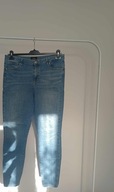 vero moda spodnie dżins rurki ze średnim stan niebieskie błękitne 42 xl 32