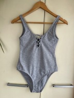 36 S 34 H&M Divided szare bawełniane body top sexy