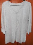 Bluzka długa luźna szary melanż bawełniana rękaw podpinany