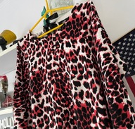 5 Wallis wiązany sweter w panterkę luźny oversize